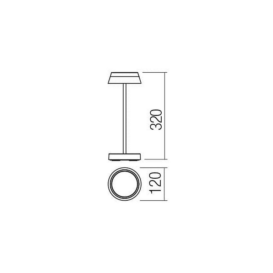Redo 90312 - Επιτραπέζια λάμπα αφής dimming LED ILUNA LED/2,5W/5V 2700-3000K 3000 mAh IP65 μαύρο
