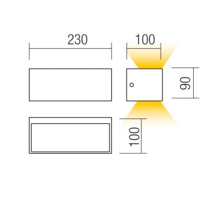 Redo 90373 - LED Επιτοίχιο φωτιστικό εξωτερικού χώρου LAMPRIS LED/13W/230V IP65 λευκό