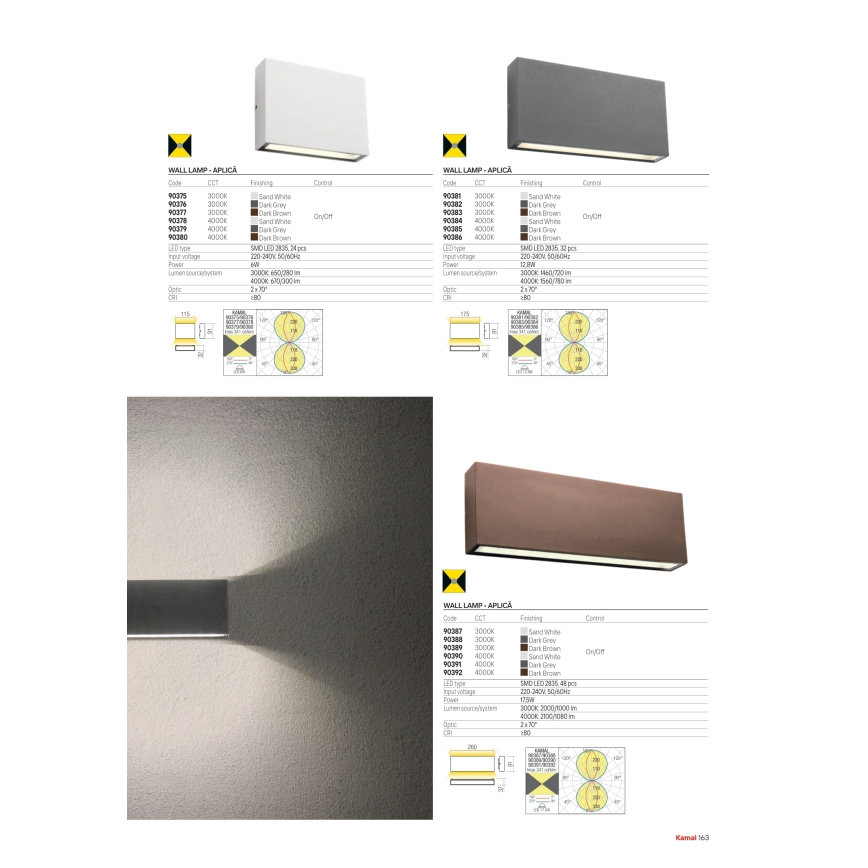 Redo 90375 - Εξωτερικό επιτοίχιο φωτιστικό KAMAL LED/6W/230V 3000K IP54 λευκό