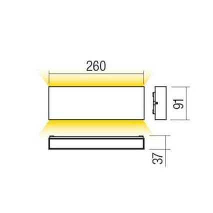 Redo 90388 - Επιτοίχιο φωτιστικό εξωτερικού χώρου LED KAMAL LED/15W/230V 3000K IP54 γκρι