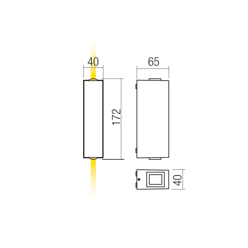 Redo 90421 - LED Επιτοίχιο φωτιστικό εξωτερικού χώρου ACE 2xLED/5,84W/230V 3000K IP54 γκρι