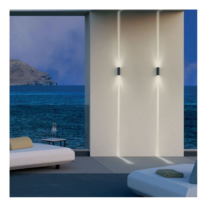 Redo 90421 - LED Επιτοίχιο φωτιστικό εξωτερικού χώρου ACE 2xLED/5,84W/230V 3000K IP54 γκρι