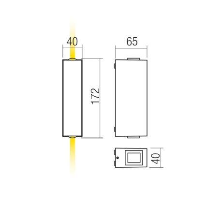 Redo 90421 - LED Επιτοίχιο φωτιστικό εξωτερικού χώρου ACE 2xLED/5,84W/230V 3000K IP54 γκρι