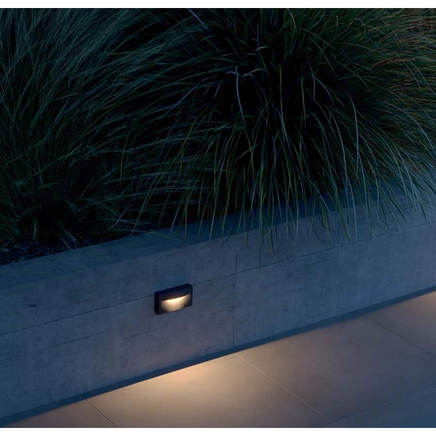 Redo 90426 - Επιτοίχιο φωτιστικό εξωτερικού χώρου LED POLIFEMO LED/8W/230V IP65 ανθρακί