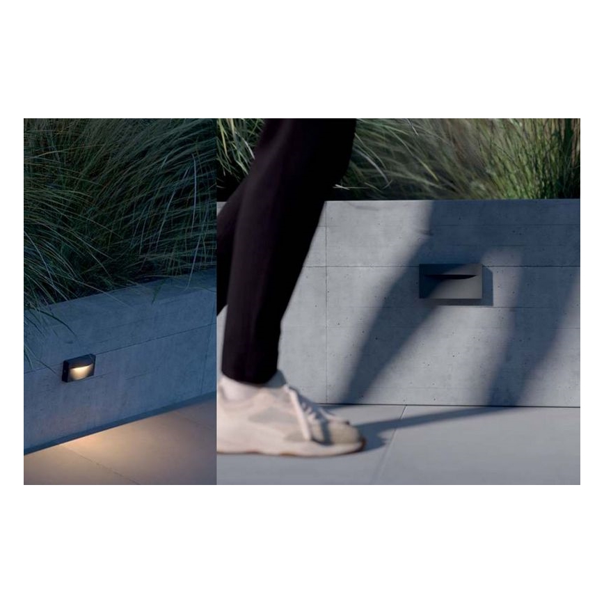 Redo 90426 - Επιτοίχιο φωτιστικό εξωτερικού χώρου LED POLIFEMO LED/8W/230V IP65 ανθρακί