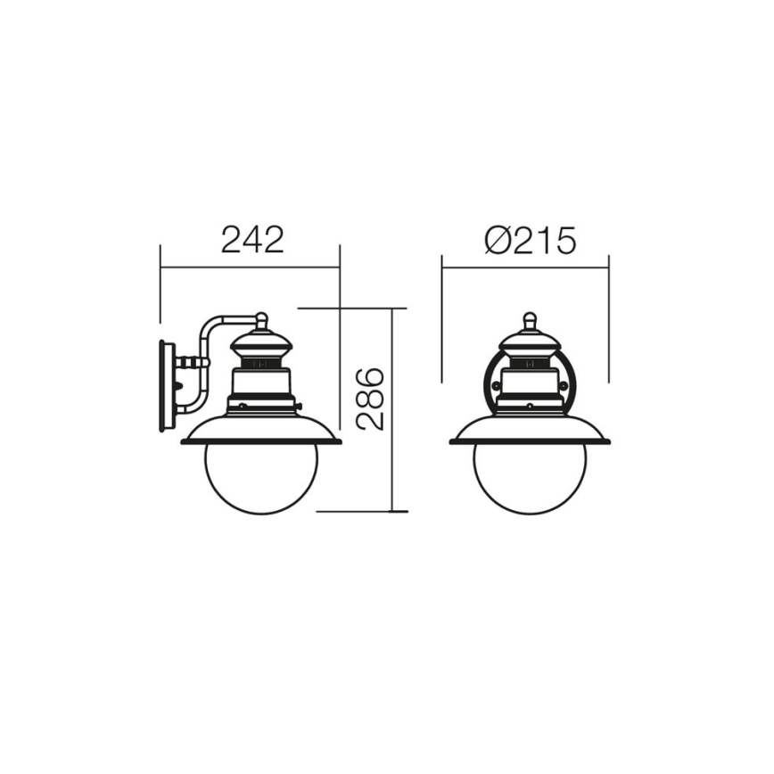 Redo 9045 - Φως τοίχου εξωτερικού χώρου SCOTT 1xE27/42W/230V IP44