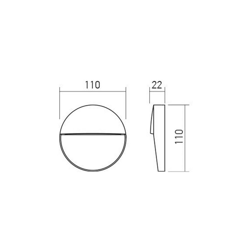 Redo 90472 - Επιτοίχιο φωτιστικό εξωτερικού χώρου LED LANDER LED/3W/230V IP54 λευκό