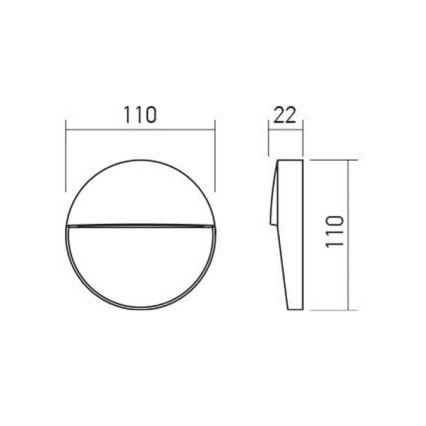 Redo 90473 - Επιτοίχιο φωτιστικό εξωτερικού χώρου LED LANDER LED/3W/230V IP54 ανθρακί