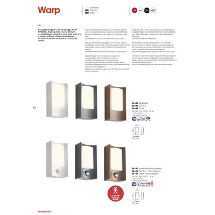 Redo 90483 - Επιτοίχιο φωτιστικό εξωτερικού χώρου LED WARP LED/8W/230V 3000K IP44 ανθρακί