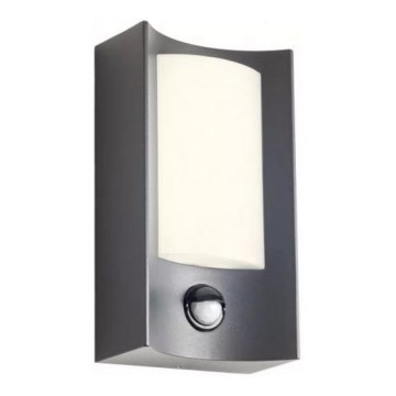 Redo 90486 - LED Φωτιστικό τοίχου εξωτερικού χώρου με αισθητήρα WARP LED/8W/230V 3000K IP44 ανθρακί