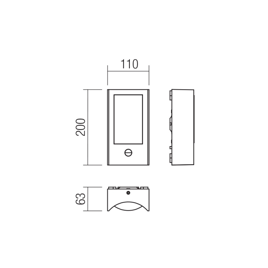 Redo 90487 - LED Φωτιστικό τοίχου εξωτερικού χώρου με αισθητήρα WARP LED/8W/230V 3000K IP44 καφέ