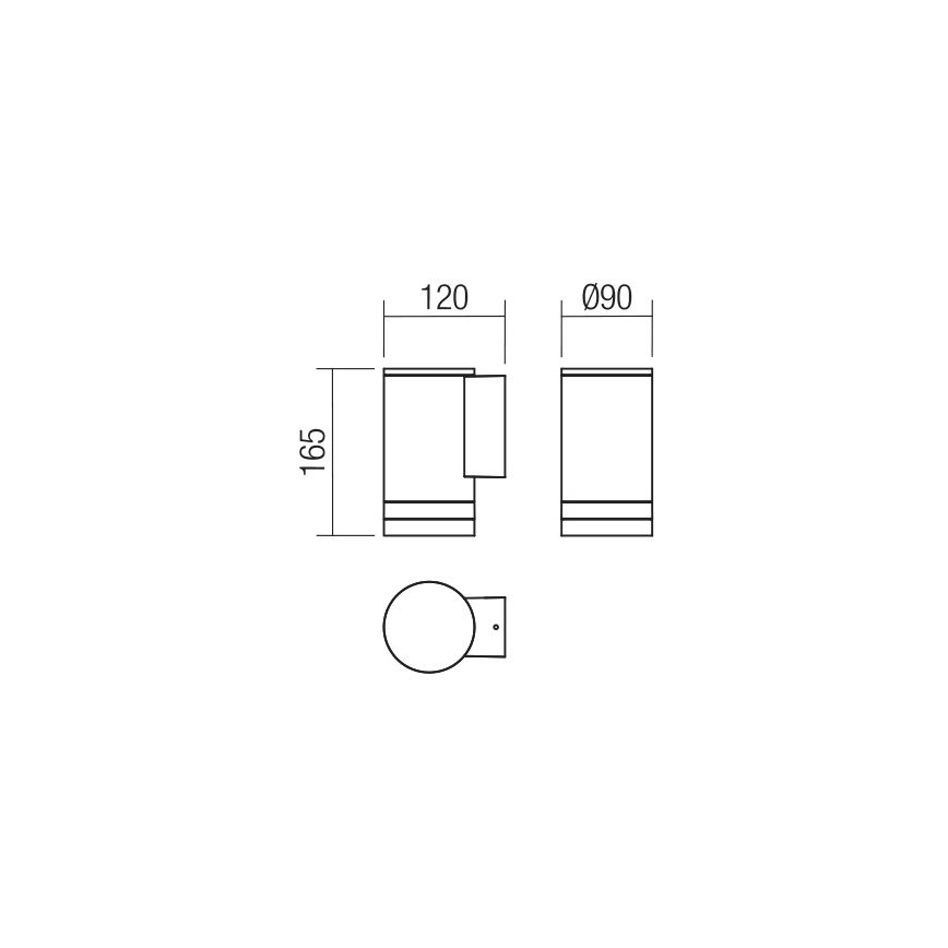 Redo 90517 - Επιτοίχιο φωτιστικό εξωτερικού χώρου CARGO 1xGU10/28W/230V IP54 ανθρακί