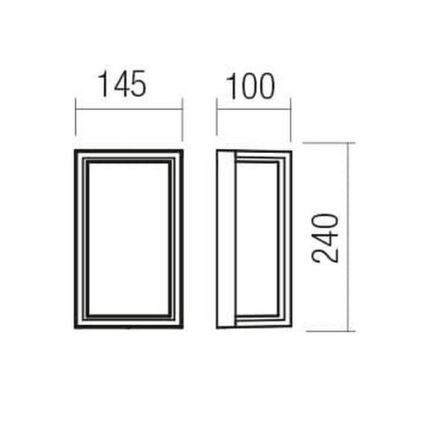 Redo 90534 - Επιτοίχιο φωτιστικό εξωτερικού χώρου LED QUADRIS LED/12W/230V IP54 καφέ