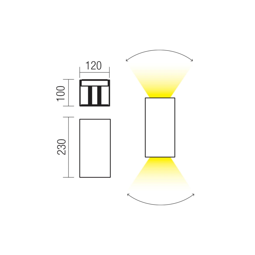 Redo 90552 - LED εξωτερικό επιτοίχιο φωτιστικό VARY 2xLED/10W/230V 3000K IP54 λευκό