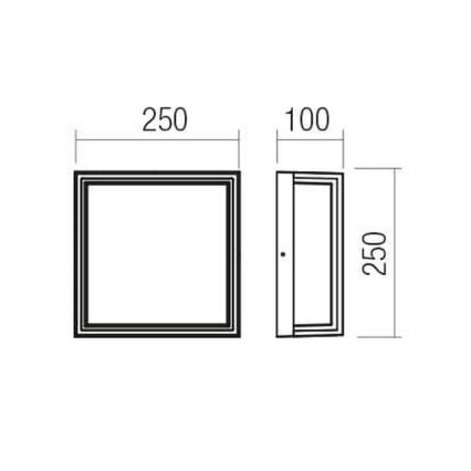 Redo 90565 - Επιτοίχιο φωτιστικό εξωτερικού χώρου LED QUADRIS LED/20W/230V IP54 ανθρακί