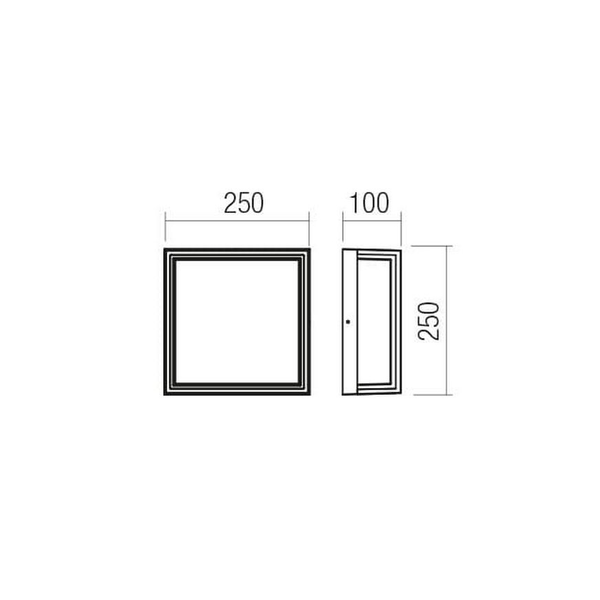Redo 90566 - Επιτοίχιο φωτιστικό εξωτερικού χώρου LED QUADRIS LED/20W/230V IP54 καφέ
