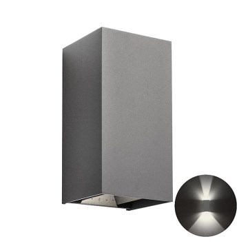 Redo 90568 - Επιτοίχιο φωτιστικό εξωτερικού χώρου LED VARY 2xLED/10W/230V 4000K IP54 ανθρακί
