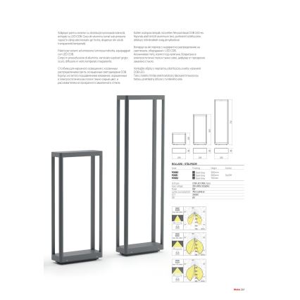 Redo 90582 - Φωτιστικό εξωτερικού χώρου LED WAKE LED/8W/230V 3000K 75 cm IP65 ανθρακί