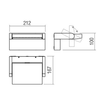 Redo 90585 - Εξωτερικό επιτοίχιο φωτιστικό LED FLIP LED/20W/230V 3000K CRI 90 IP54 καφέ