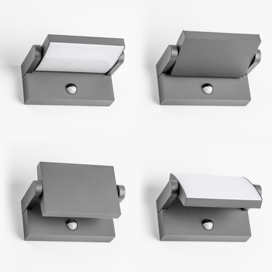 Redo 90587 - Εξωτερικό επιτοίχιο φωτιστικό LED με αισθητήρα FLIP LED/20W/230V 3000K CRI 90 IP54 ανθρακί