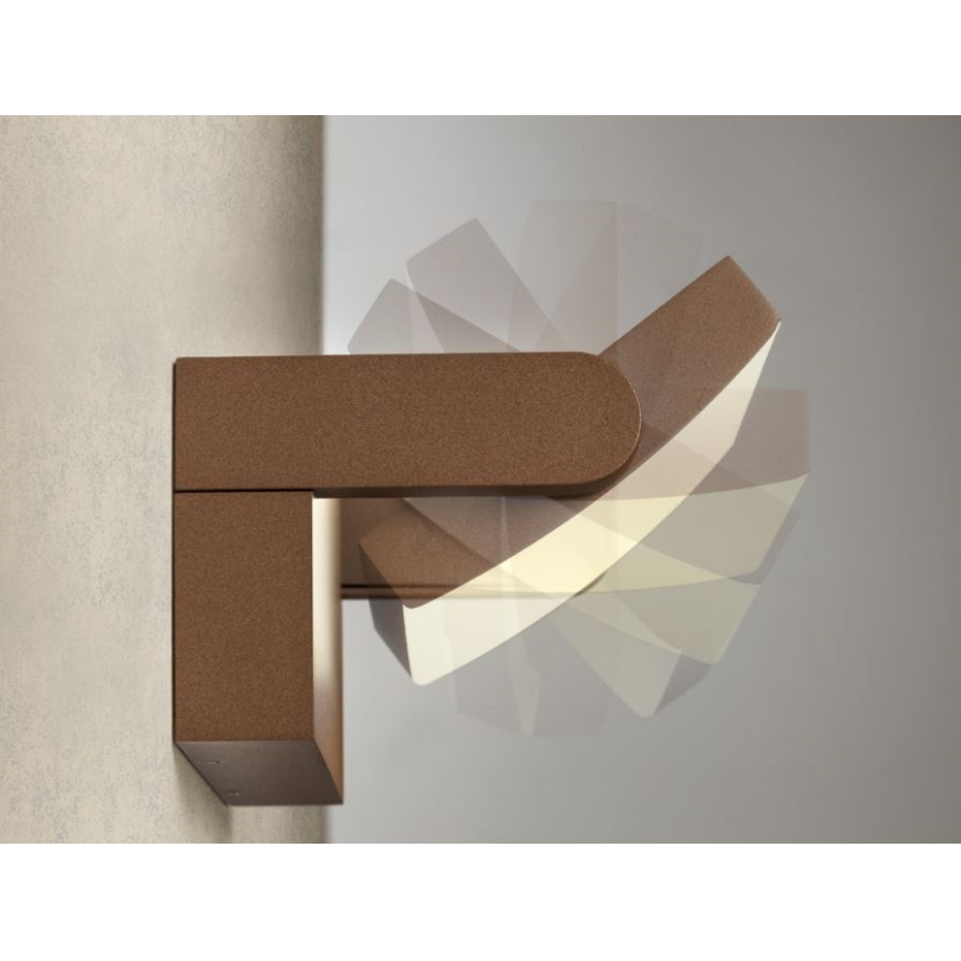 Redo 90588 - LED εξωτερικό επιτοίχιο φωτιστικό με αισθητήρα FLIP LED/20W/230V 3000K CRI 90 IP54 καφέ