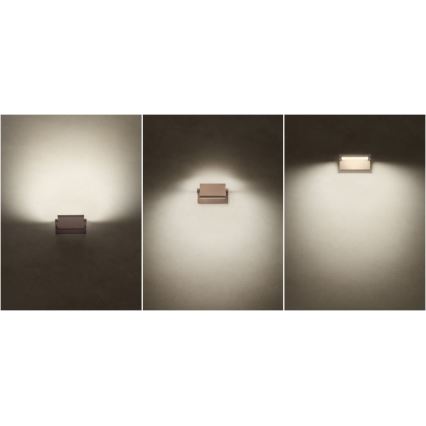 Redo 90588 - LED εξωτερικό επιτοίχιο φωτιστικό με αισθητήρα FLIP LED/20W/230V 3000K CRI 90 IP54 καφέ