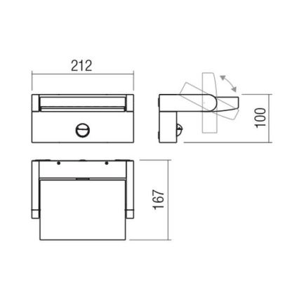 Redo 90588 - LED εξωτερικό επιτοίχιο φωτιστικό με αισθητήρα FLIP LED/20W/230V 3000K CRI 90 IP54 καφέ