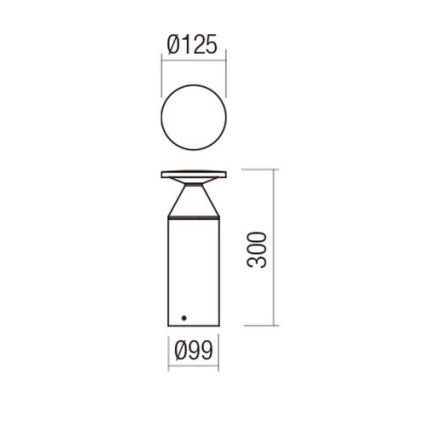 Redo 90589 - Εξωτερικό φωτιστικό BIRO LED/12W/230V 3000K 30 cm CRI 90 IP65 ανθρακί