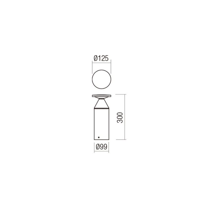 Redo 90589 - Εξωτερικό φωτιστικό BIRO LED/12W/230V 3000K 30 cm CRI 90 IP65 ανθρακί