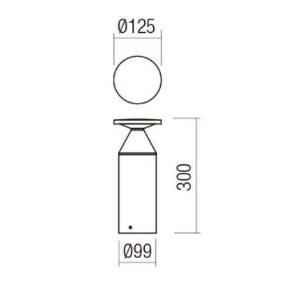 Redo 90590 - LED φωτιστικό εξωτερικού χώρου BIRO LED/12W/230V 3000K 30 cm CRI 90 IP65 καφέ