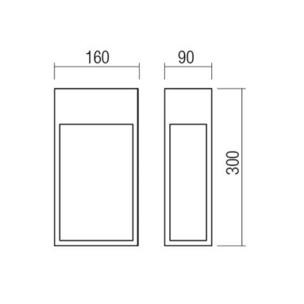 Redo 90604 - LED εξωτερικό επιτοίχιο φωτιστικό STAND LED/20W/230V 3000K CRI 90 IP65 καφέ