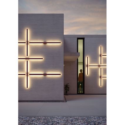 Redo 90622 - Επιτοίχιο φωτιστικό εξωτερικού χώρου LED REFLEXA LED/20W/230V 3000K 124 cm IP54 καφέ