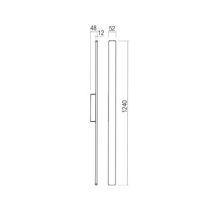 Redo 90622 - Επιτοίχιο φωτιστικό εξωτερικού χώρου LED REFLEXA LED/20W/230V 3000K 124 cm IP54 καφέ