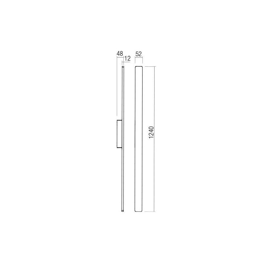 Redo 90622 - Επιτοίχιο φωτιστικό εξωτερικού χώρου LED REFLEXA LED/20W/230V 3000K 124 cm IP54 καφέ