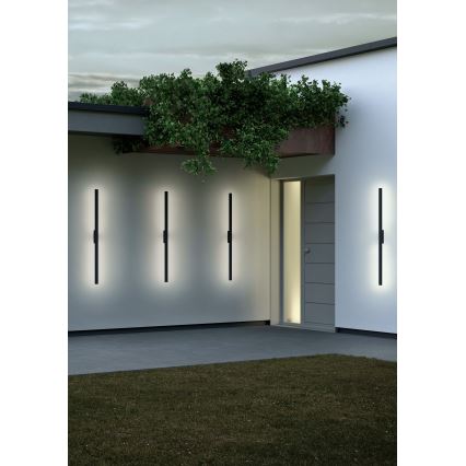 Redo 90623 - Επιτοίχιο φωτιστικό εξωτερικού χώρου LED REFLEXA LED/20W/230V 3000K 124 cm IP54 μαύρο