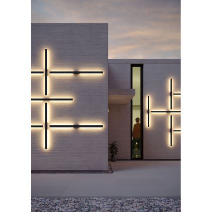 Redo 90623 - Επιτοίχιο φωτιστικό εξωτερικού χώρου LED REFLEXA LED/20W/230V 3000K 124 cm IP54 μαύρο