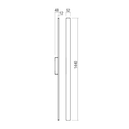 Redo 90625 - Επιτοίχιο φωτιστικό εξωτερικού χώρου LED REFLEXA LED/24W/230V 3000K 144 cm IP54 μαύρο