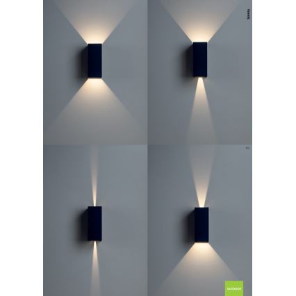 Redo 90635 - Επιτοίχιο φωτιστικό εξωτερικού χώρου LED SONNY 2xLED/5W/230V 2200/3000/4000K IP54 λευκό