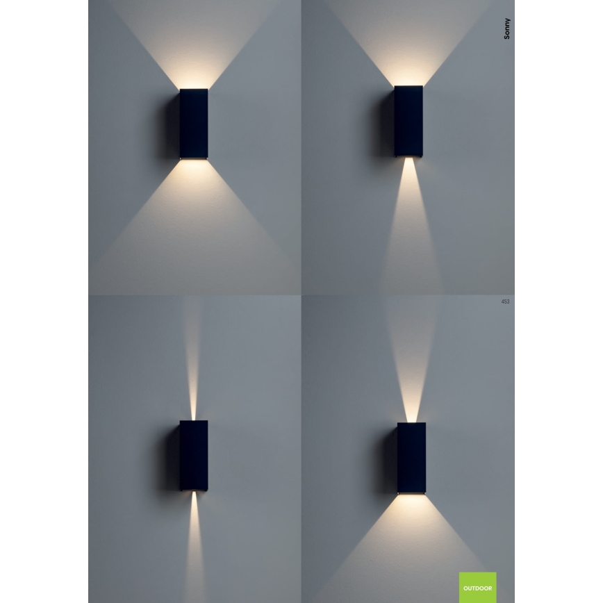 Redo 90635 - Επιτοίχιο φωτιστικό εξωτερικού χώρου LED SONNY 2xLED/5W/230V 2200/3000/4000K IP54 λευκό
