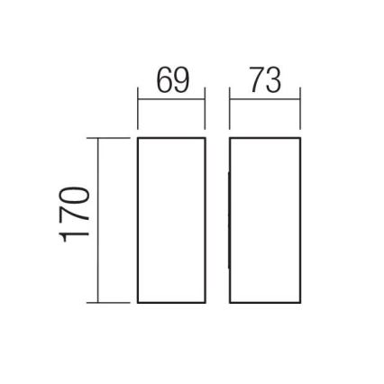 Redo 90636 - Επιτοίχιο φωτιστικό εξωτερικού χώρου LED SONNY 2xLED/5W/230V 2200/3000/4000K IP54 ανθρακί