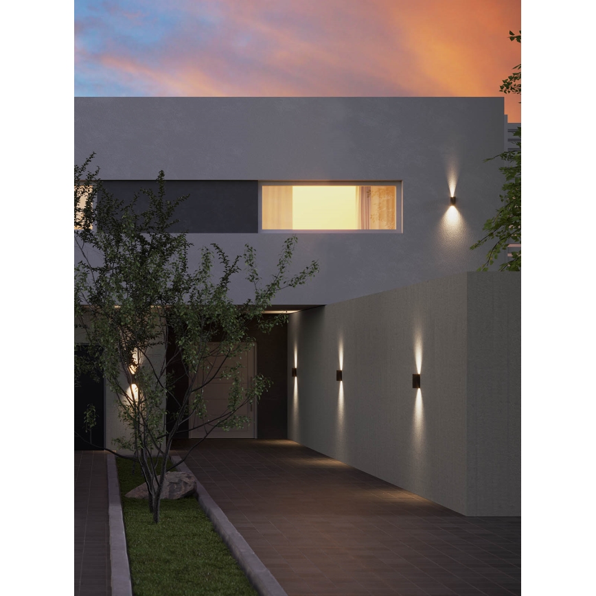 Redo 90637 - Επιτοίχιο φωτιστικό εξωτερικού χώρου LED SONNY 2xLED/5W/230V 2200/3000/4000K IP54 καφέ