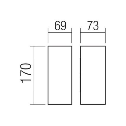 Redo 90637 - Επιτοίχιο φωτιστικό εξωτερικού χώρου LED SONNY 2xLED/5W/230V 2200/3000/4000K IP54 καφέ