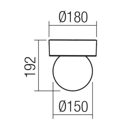Redo 90641 - Φωτιστικό οροφής εξωτερικού χώρου BULK 1xE27/28W/230V IP44 ανθρακί