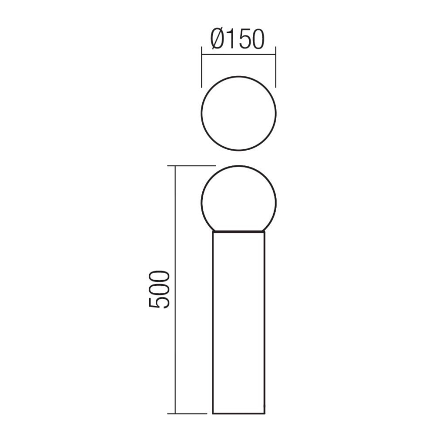 Redo 90642 - Λάμπα εξωτερικού χώρου BULK 1xE27/28W/230V 50 cm IP44 ανθρακί
