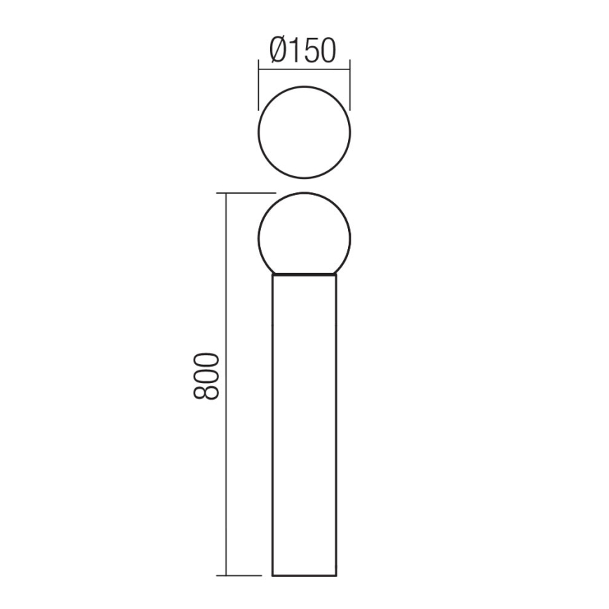 Redo 90643 - Εξωτερικό φωτιστικό BULK 1xE27/28W/230V 80 cm IP44 ανθρακί