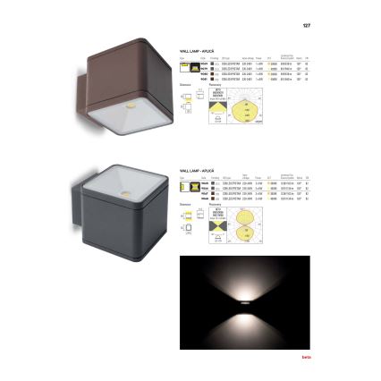 Redo 9065 - Φως τοίχου εξωτερικού χώρου LED BETA 2xLED/6W/230V IP54