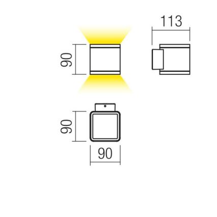 Redo 9065 - Φως τοίχου εξωτερικού χώρου LED BETA 2xLED/6W/230V IP54