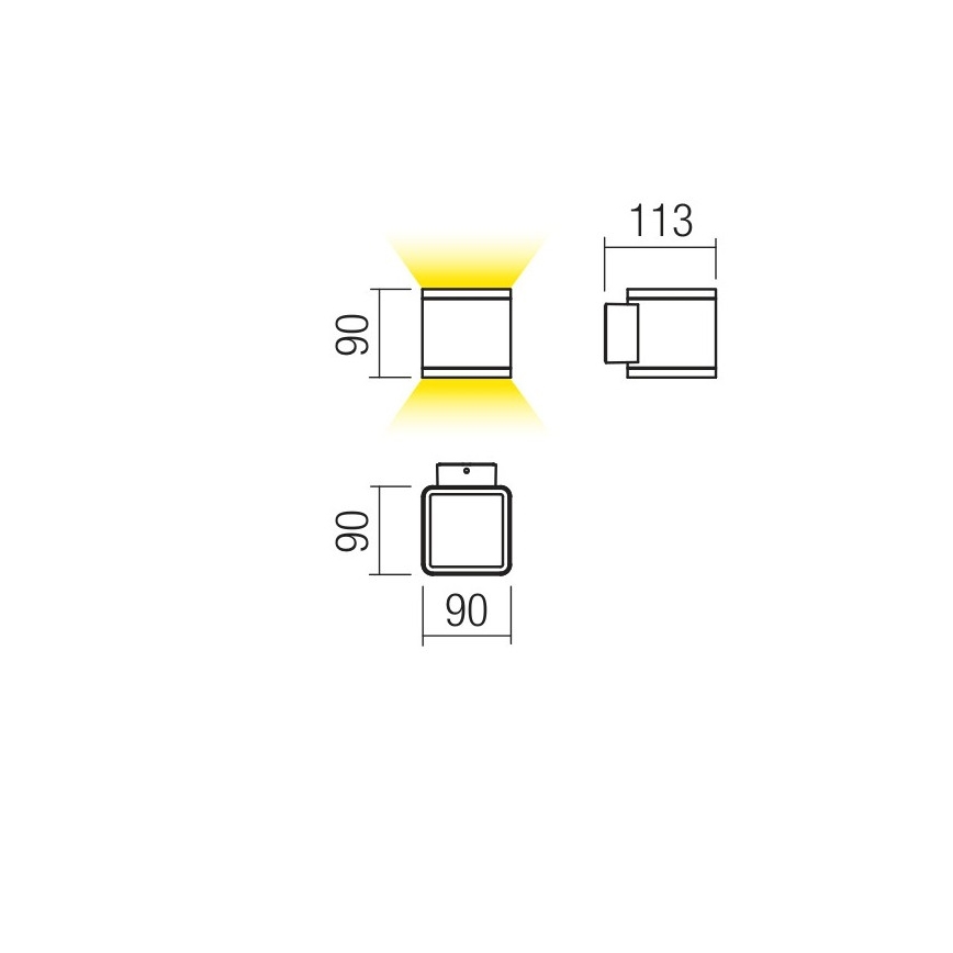 Redo 9065 - Φως τοίχου εξωτερικού χώρου LED BETA 2xLED/6W/230V IP54