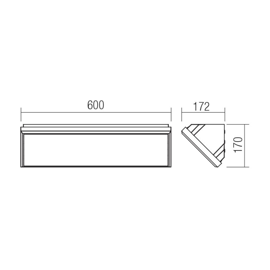 Redo 90678 - LED εξωτερικό επιτοίχιο φωτιστικό MAKO LED/65W/230V 3000K IP65 ανθρακί