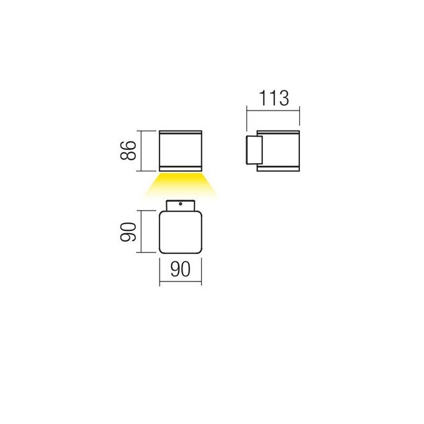 Redo 9069 - Επιτοίχιο φωτιστικό εξωτερικού χώρου BETA LED/6W/230V 3000K IP54 ανθρακί